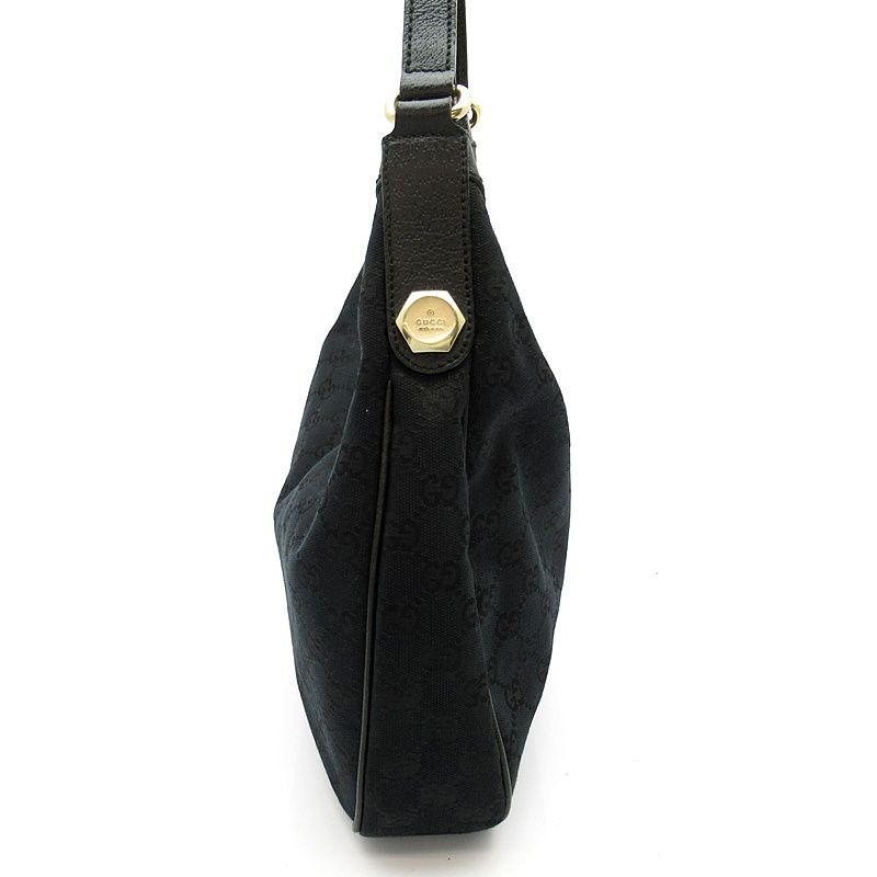 Gucci GG Canvas Leather Shoulder Bag Black — view 3