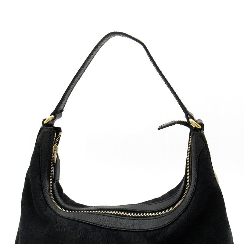 Gucci GG Canvas Leather Shoulder Bag Black — view 2