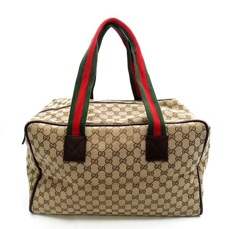Gucci Sherry Line Boston Bag GG Canvas Leather Beige — view 4