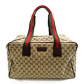 Gucci Sherry Line Boston Bag GG Canvas Leather Beige