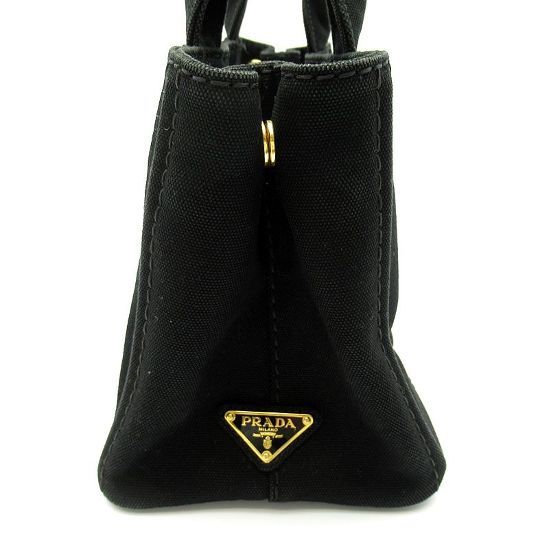 Prada Canapa Tote Bag TPM Canvas Black — view 5