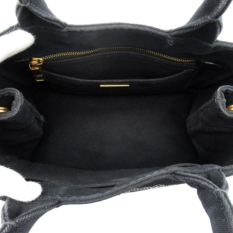 Prada Canapa Tote Bag TPM Canvas Black — view 7
