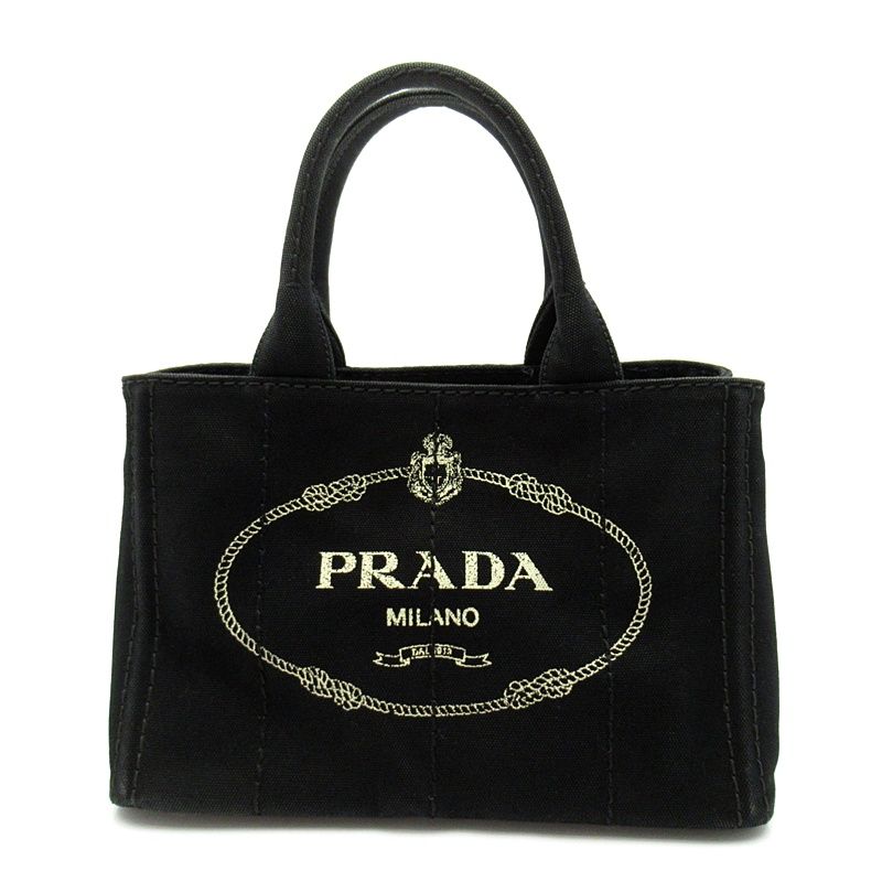 Prada Canapa Tote Bag TPM Canvas Black