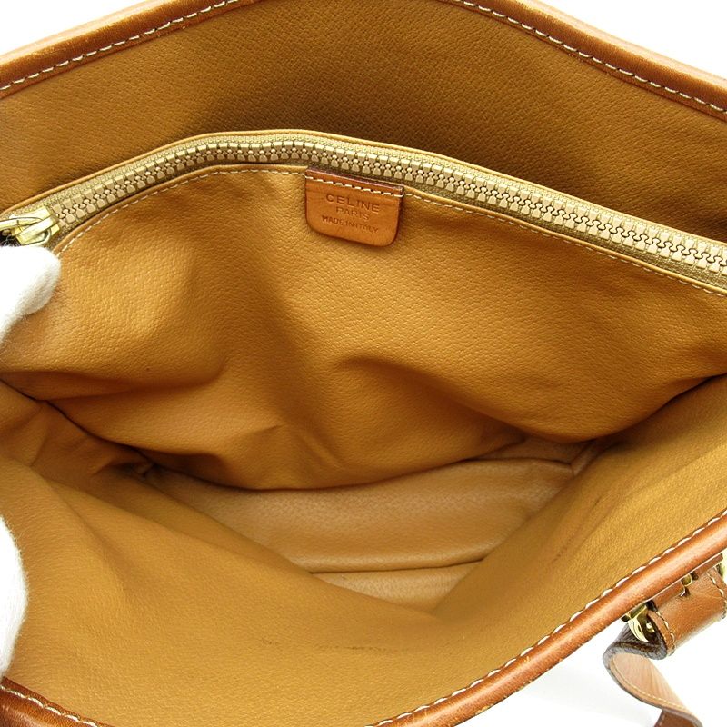 Celine Macadam Tote Bag Leather Brown — view 7