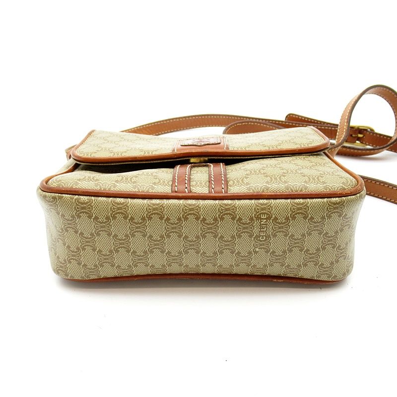 Celine Macadam Shoulder Bag Leather Beige — view 6