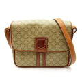 Celine Macadam Shoulder Bag Leather Beige