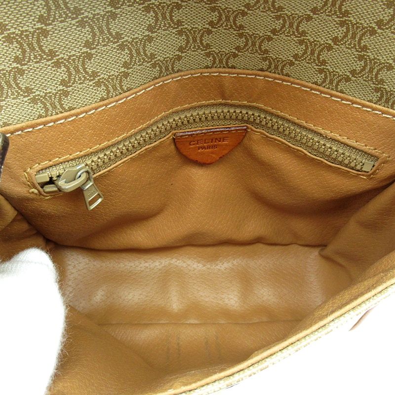 Celine Macadam Shoulder Bag Leather Beige — view 7