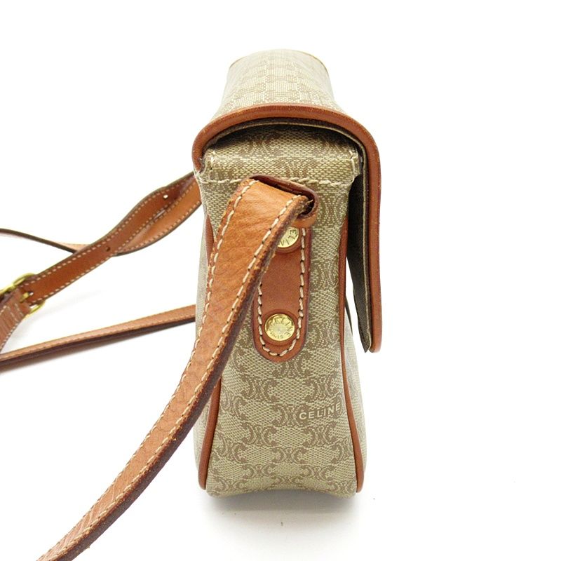 Celine Macadam Shoulder Bag Leather Beige — view 5