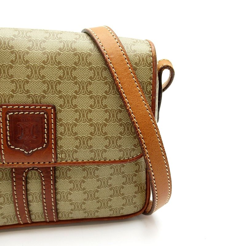Celine Macadam Shoulder Bag Leather Beige — view 2