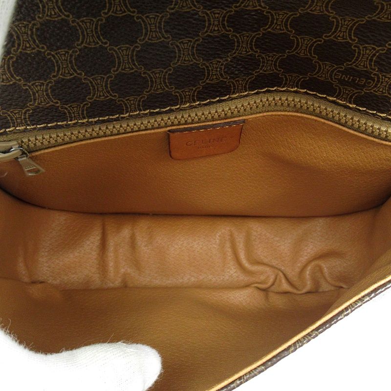 Celine Macadam Shoulder Bag Leather Brown — view 7