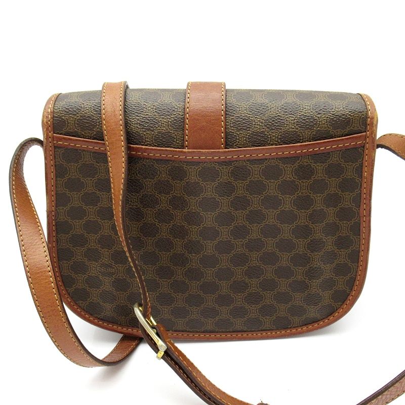 Celine Macadam Shoulder Bag Leather Brown — view 4