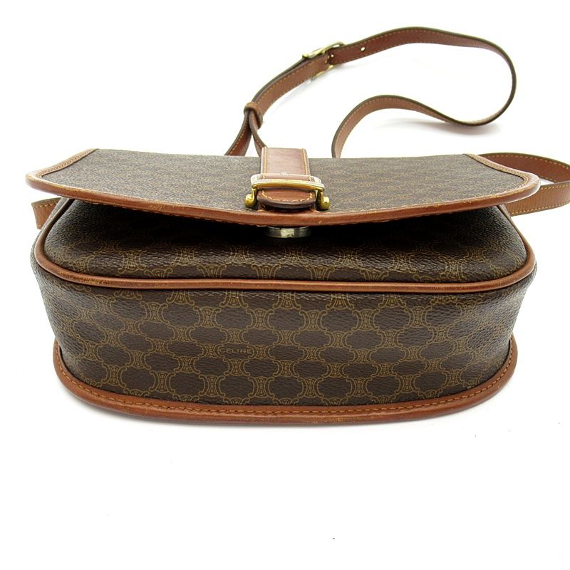 Celine Macadam Shoulder Bag Leather Brown — view 6