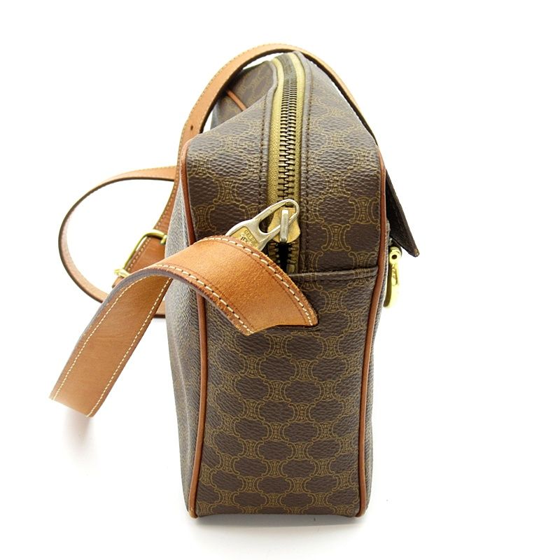 Celine Macadam Shoulder Bag Leather Brown — view 5
