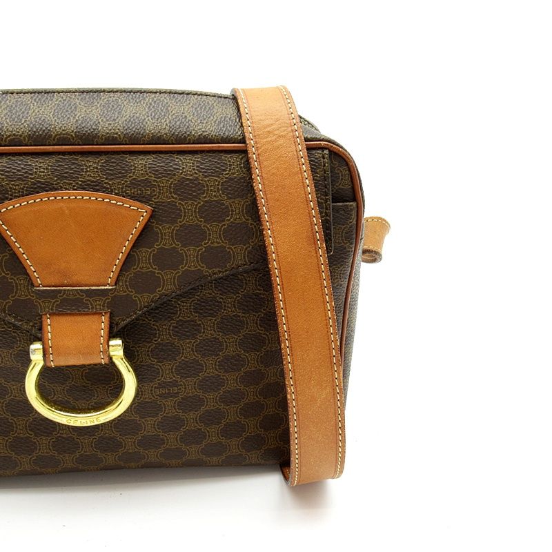 Celine Macadam Shoulder Bag Leather Brown — view 2