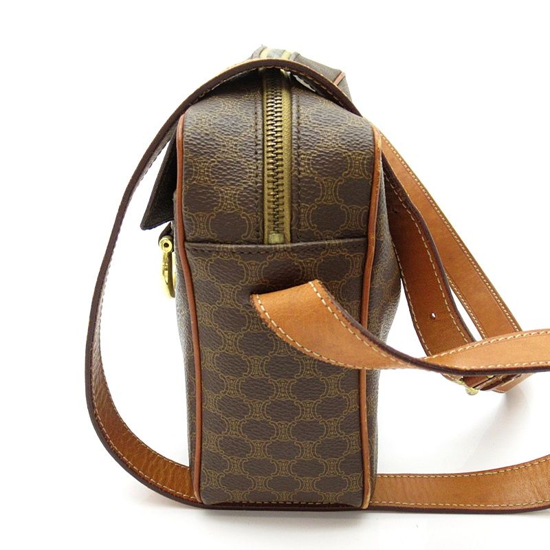 Celine Macadam Shoulder Bag Leather Brown — view 3