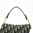 Dior Oblique Jacquard Saddlebag Mini M Canvas Leather Handbag — view 2