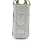 Dior Lady Dior Mini 2-Way Handbag Lambskin Gray — view 5