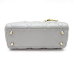 Dior Lady Dior Mini 2-Way Handbag Lambskin Gray — view 6