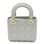 Dior Lady Dior Mini 2-Way Handbag Lambskin Gray — view 4