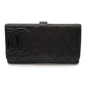 Chanel Cambon Line Bifold Wallet Calfskin Black