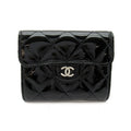 Chanel Quilted Coin Purse Patent Leather Black