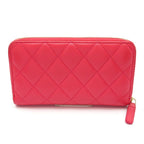 Chanel Quilted Small Zip Wallet Caviar Leather Pink — view 2