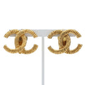 Chanel CC Logo Earrings Brass