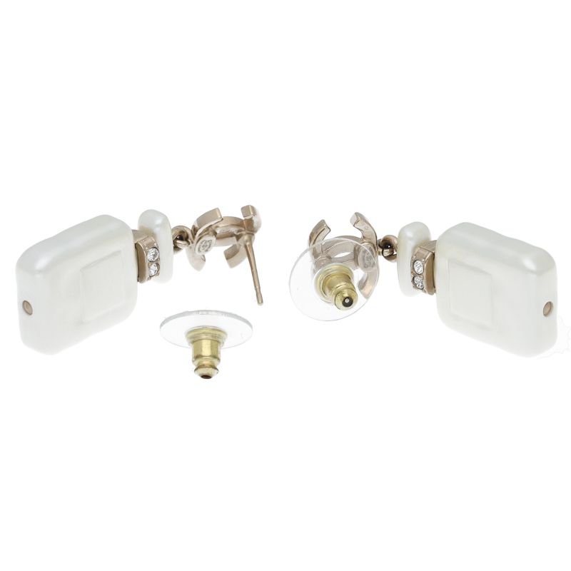 Chanel Stud Earrings No 5 Bottle Motif Brass — view 2