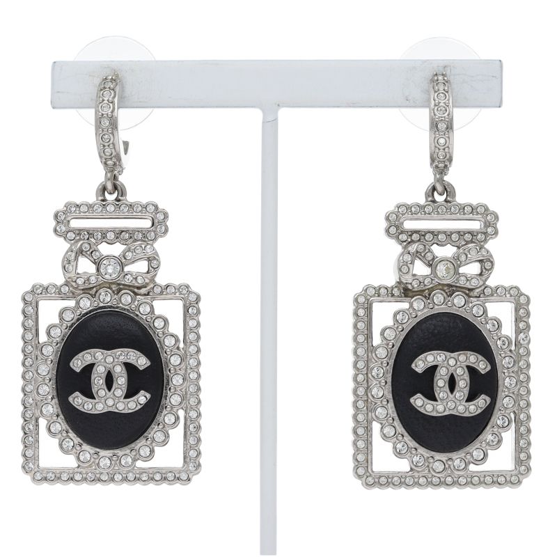 Chanel Earrings Bottle Motif Brass