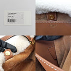 Celine Small Drawstring Shearling Natural Tan Leather Shoulder Bag — view 7