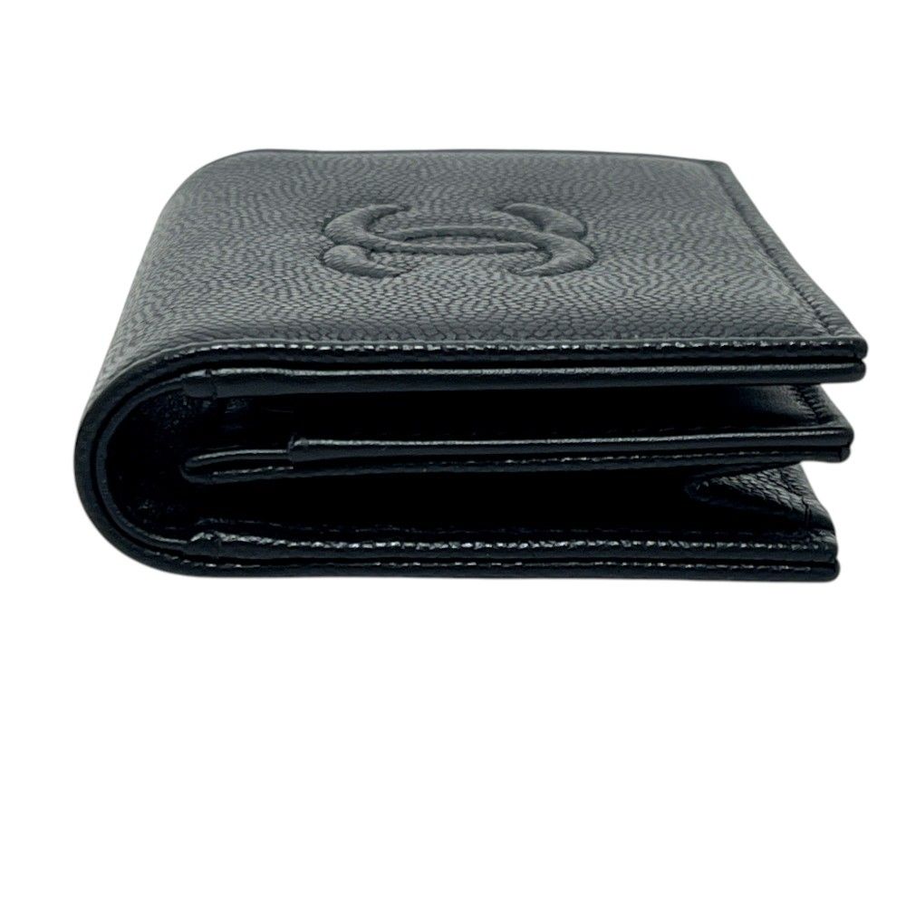 Chanel Card Case CC Logo CC Mark Caviar Leather Black — view 2