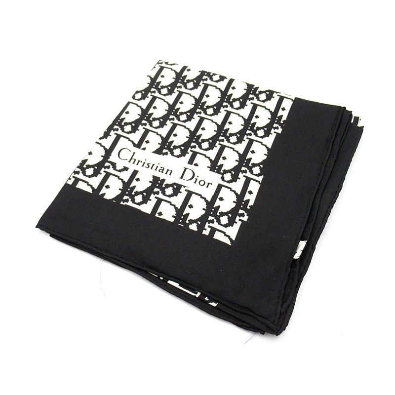 Dior Scarf Trotter Silk 100% Black White