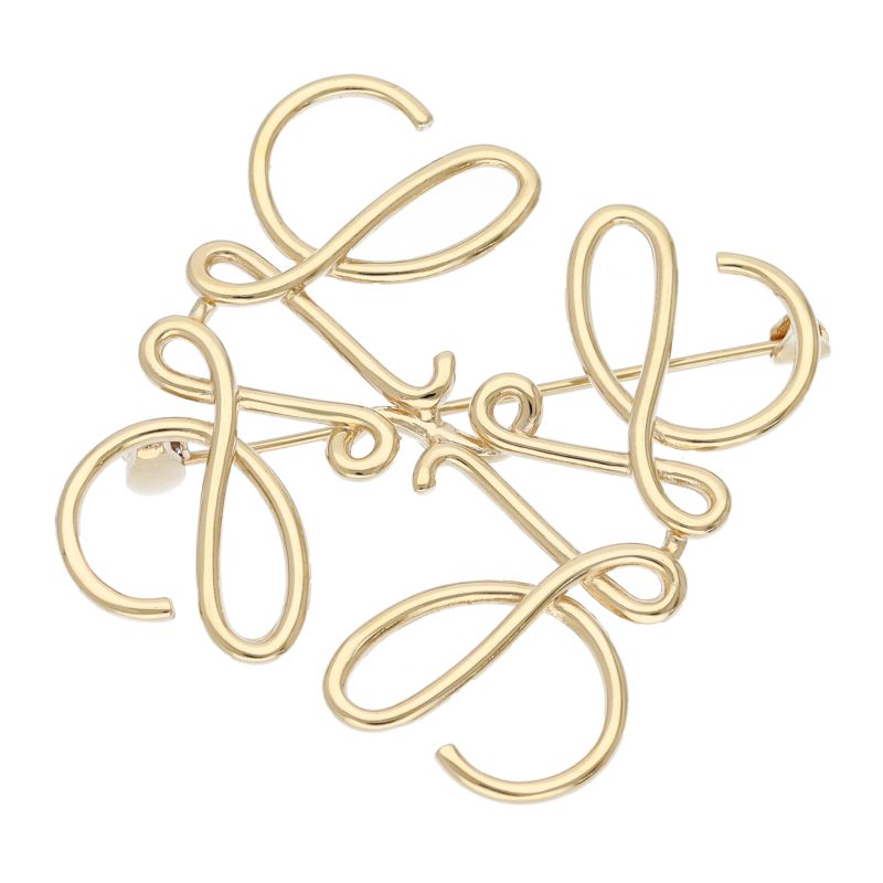 Loewe Anagram Brooch Brass
