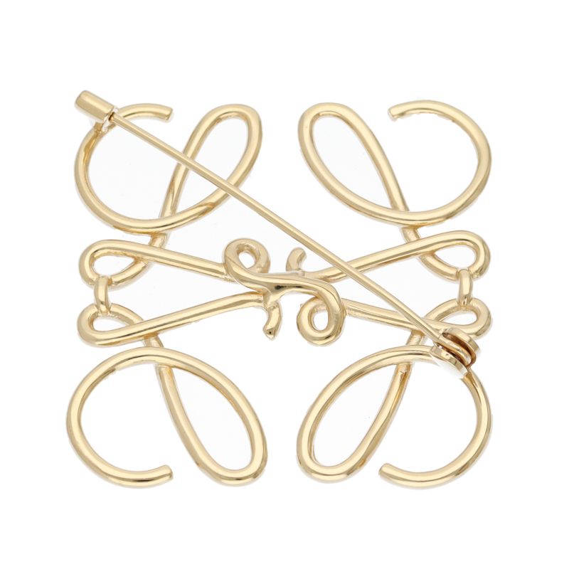Loewe Anagram Brooch Brass — view 3