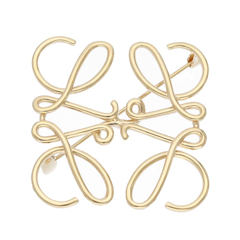 Loewe Anagram Brooch Brass — view 2