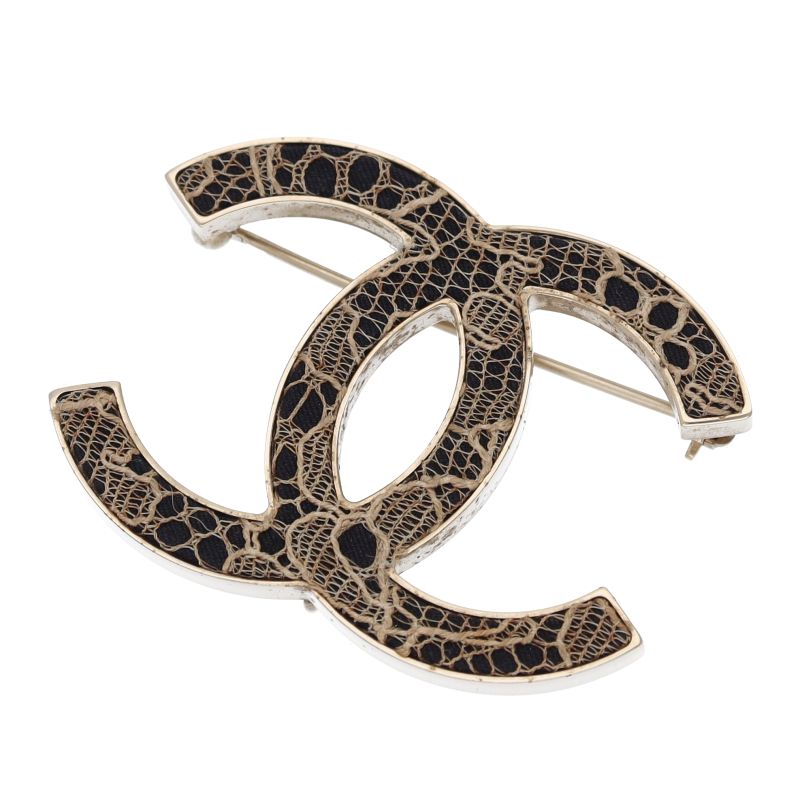 Chanel CC Logo Brooch Lace