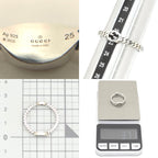 Gucci Interlocking G Slim Ring Sterling Silver Black Color Enamel Gourmette — view 6