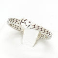Gucci Interlocking G Slim Ring Sterling Silver Black Color Enamel Gourmette