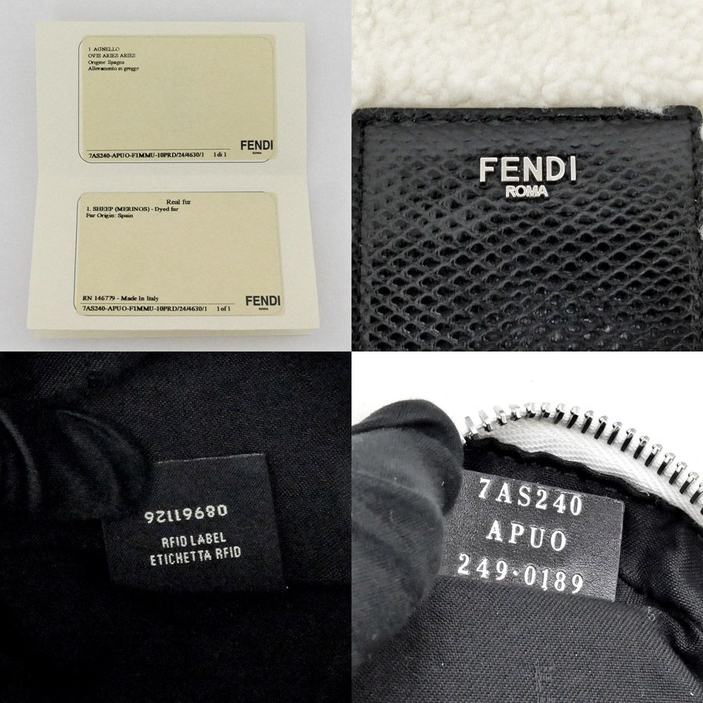 Fendi Onigiri White Shearling Sheepfur Leather Mini Shoulder Bag — view 6