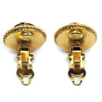 Chanel CC Logo Gripoix Earrings Gold Red — view 2