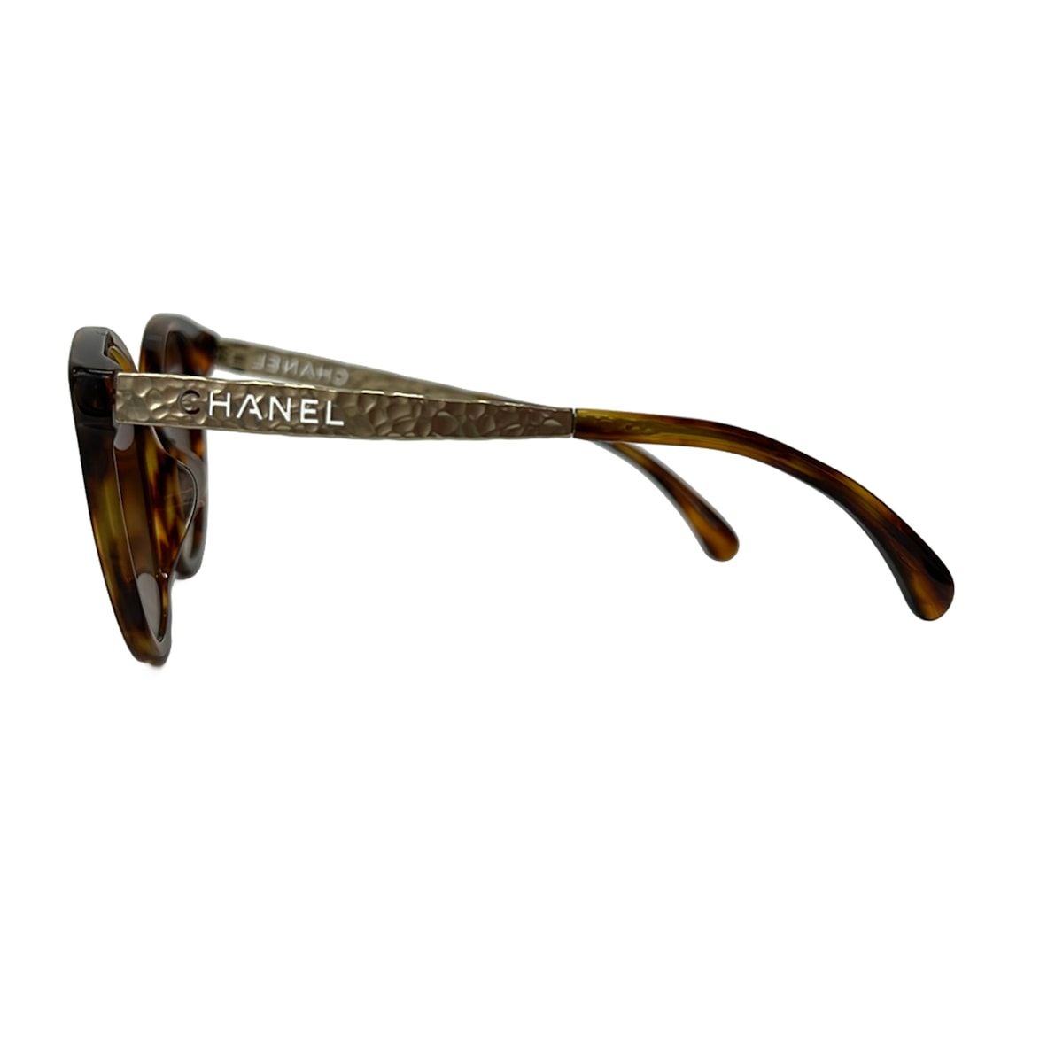 Chanel Sunglasses Dark Brown Gold Eyewear — view 2
