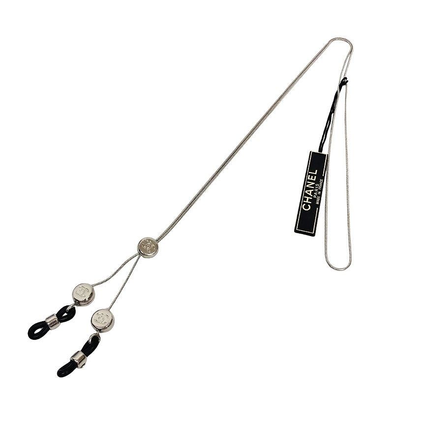 Chanel Glass Cord Chain Strap Silver