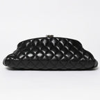 Chanel Clutch Quilted Black Lambskin Silver — view 2