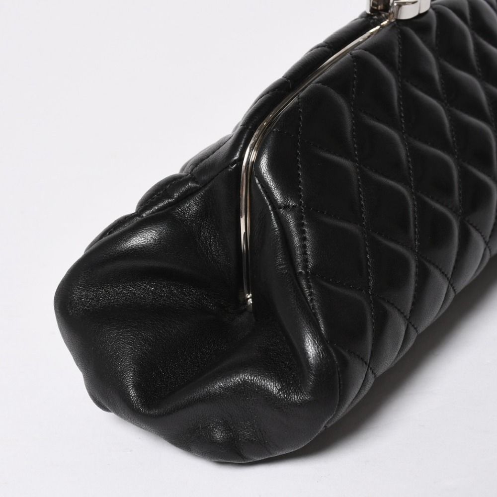 Chanel Clutch Quilted Black Lambskin Silver — view 6