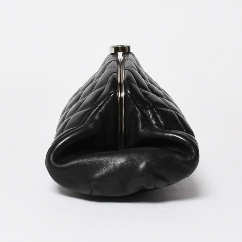Chanel Clutch Quilted Black Lambskin Silver — view 5