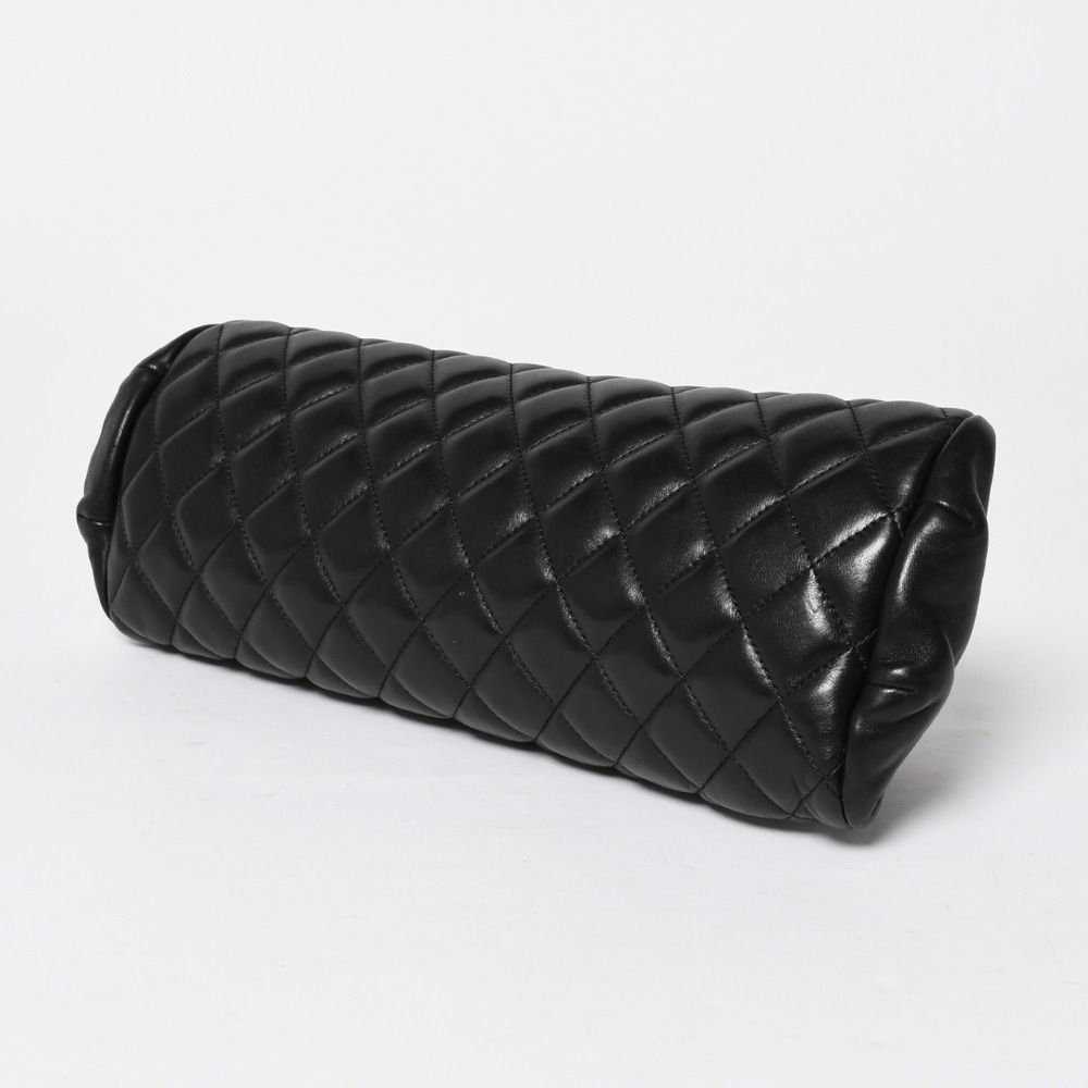 Chanel Clutch Quilted Black Lambskin Silver — view 7