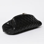 Chanel Clutch Quilted Black Lambskin Silver — view 3