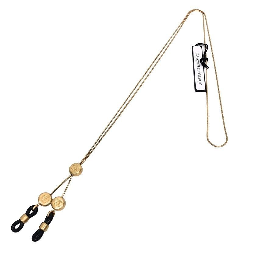 Chanel Glass Cord Chain Strap Gold