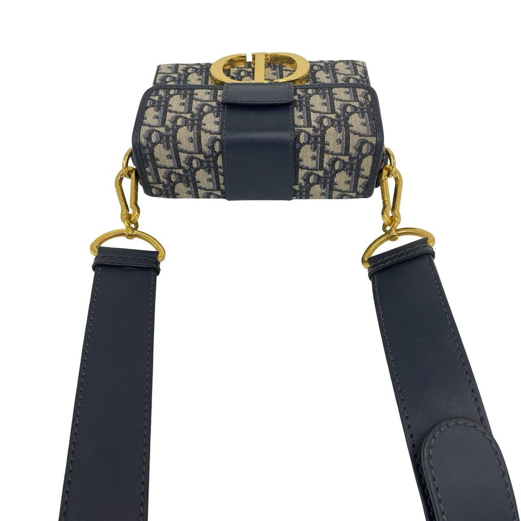 Dior Trotter 30 Montaigne Oblique Leather Shoulder Bag Navy — view 4