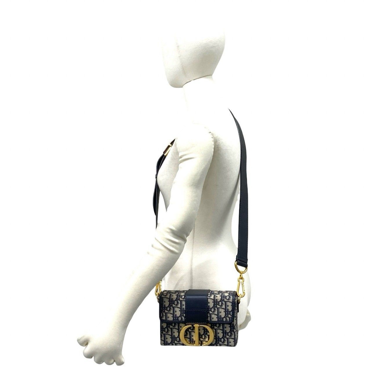 Dior Trotter 30 Montaigne Oblique Leather Shoulder Bag Navy — view 2